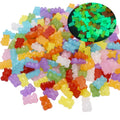 Mixed Rainbow Colorful Cute Bear Luminous Acrylic Beads for Jewelry Making Necklace Diy Bracelet Earrings Bears Vertical Hole