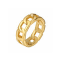 18K Gold-plated Fashionable Jewelry Stainless Steel Ring Popular Design Couple Ring Birthday and Wedding Gift Bracelet