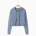 100% Cotton 400gsm Long Sleeve Women's Printed Short Cropped Hoodie Sweatshirt Autumn Casual Quick Dry Custom Front Design