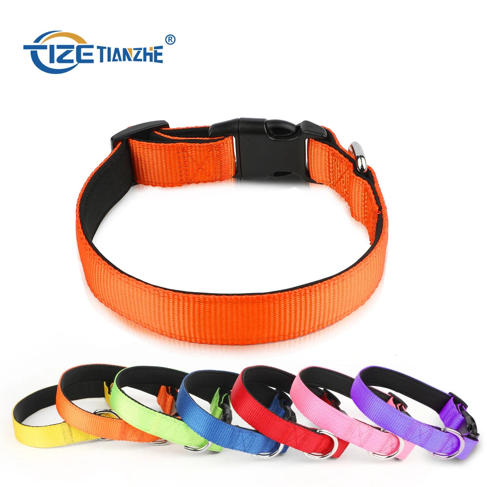 Oem Custom Luxury Personalized Logo Adjustable Pet Blank Plain Nylon Dog Collar