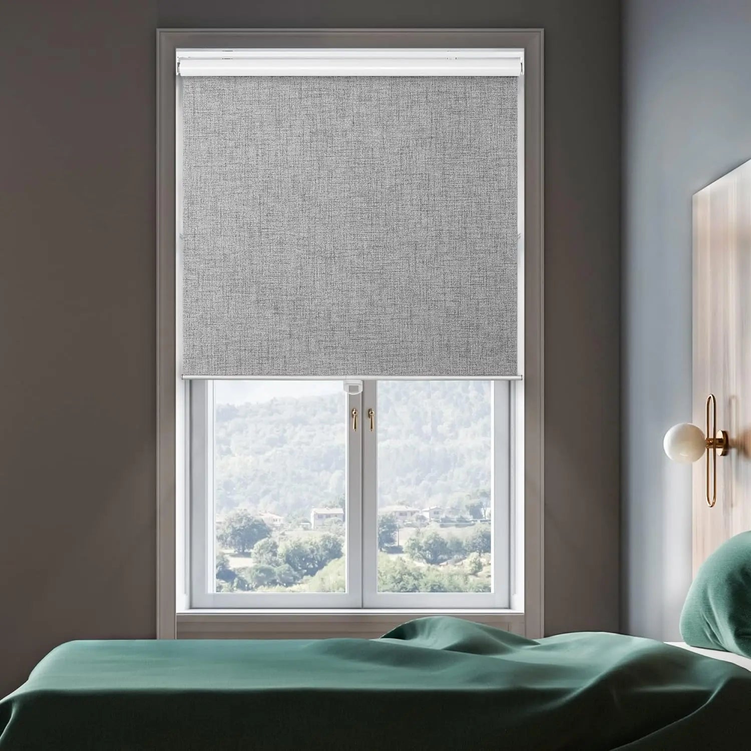 Blackout Roller Window Shades Window Blinds Cordless with Thermal Insulated UV Protection Fabric Easy to Install