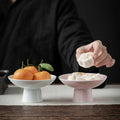 Bowl Fruit Footed Ceramic Snacks Dish Modern Holder Basket Kitchen Counter White for Decorative Large Decor High Base Holding