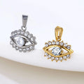 INS Hot Zircon Evil Eyes Pendant Gold Plated CZ Zirconia Turkish Eye Cherry Cross Pendant for Women Necklace Jewelry Wholesale