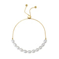 RINNTIN GPB13 Fine Jewelry 925 Silver Bracelet 14K Gold Plated Natural Baroque Freshwater Pearls Bracelets Chain for Women