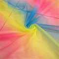 1 Yard 57'' Width Lace Fabric Organza Mesh Rainbow Embroidery Wedding Dress DIY Crafts Decor
