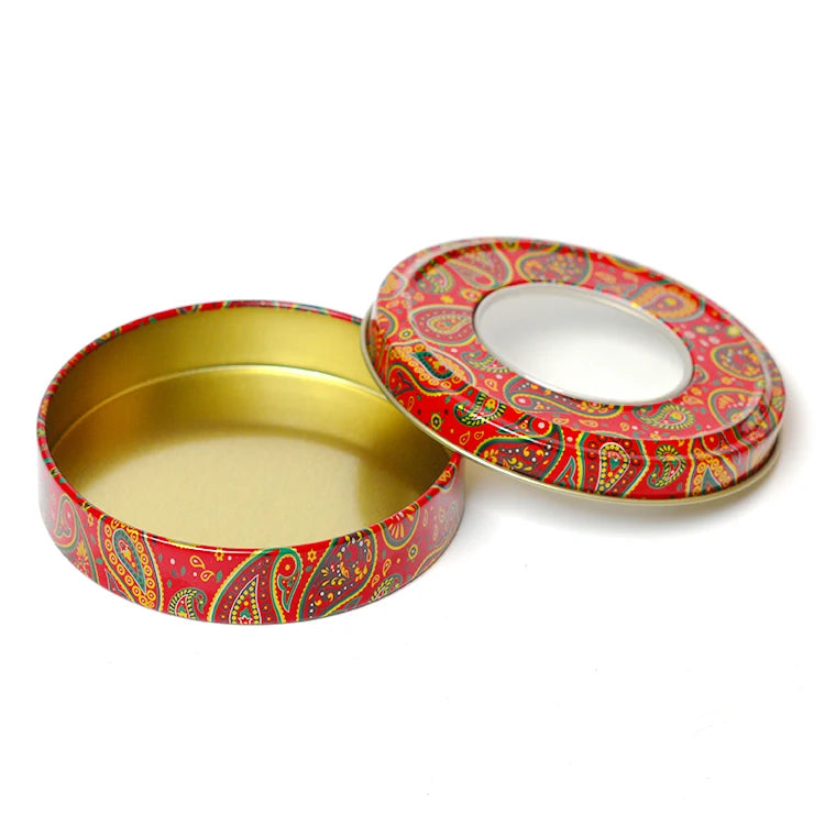 New Styles Eco-Friendly Azafran Packaging Custom Logo Round Incense Empty Tin Packaging Boxes