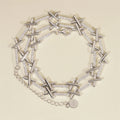 New Design 925 Silver Hip Hop Jewelry 1.5mm Moissanite Tennis Chain Necklace With Cross Fashion Women Choker Necklace