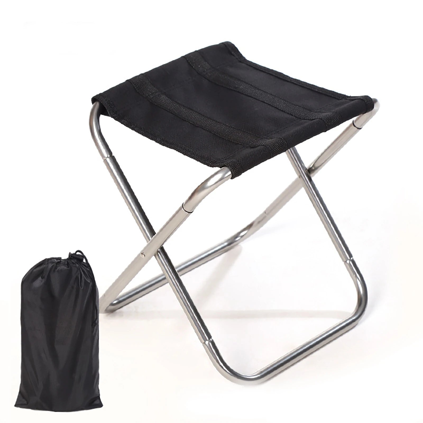 Ultra-Light Aluminum Folding Stool for Outdoor Camping Beach Picnics Portable Mini Stool for Subway Train Travel School Park Use