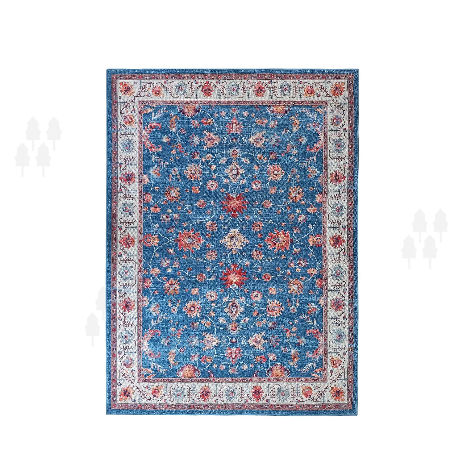 Vintage Design Polyester Machine-Washable Area Rug Non-Slip Carpet for Living Room Bedroom Home Decor & Office Modern Style