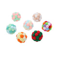 Colorful Handmade Bell Bouncy Ball Interaction Dog Plush Toys Throw Dog Toy Ball