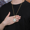 Unique Daily Wear Gold-Plated Face Pendant Necklace New Mask Wearing Charm Cubic Zirconia Brass Rope Chain-for Men Women