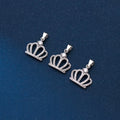 Hertiny Dainty 925 Sterling Silver Pave Cubic Zirconia Princess Crown CZ Charm Pendant for Jewelry Making Supplies