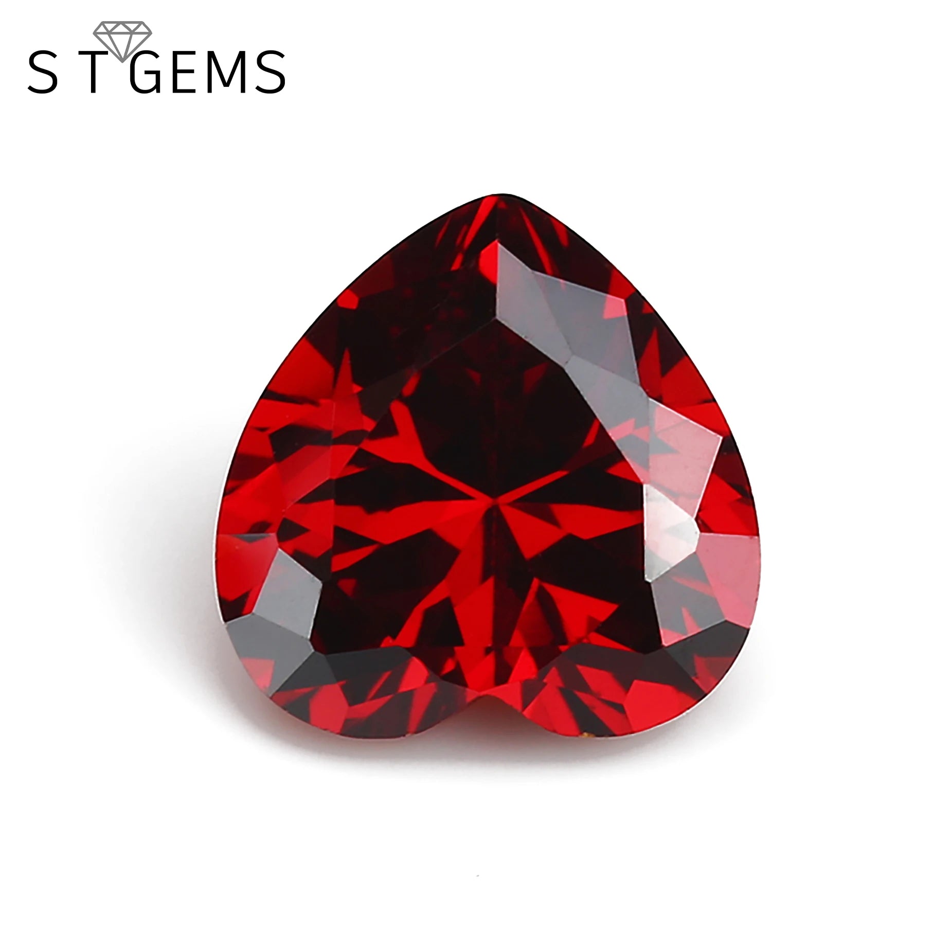 Ready to Ship 200 Pcs Loose Gemstone Heart Cut CZ Stone Ruby Cubic Zirconia for Jewelry