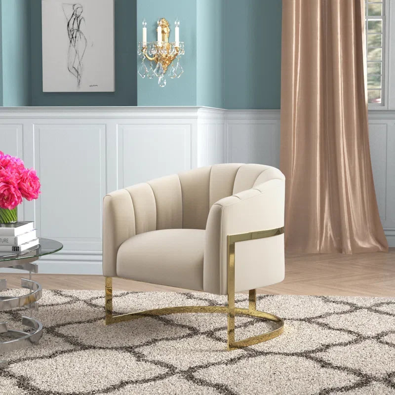 Scuqi Luxury Beige Leather Dining Chair with Metal Frame and Solid Wood European Style for Restaurant Meeting Room or Home Use