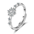 Trendy Snowflake Rings Wholesale Jewelry Women Cute Zircon Light Gold Color Wedding Snowflake Ring for Women Girls