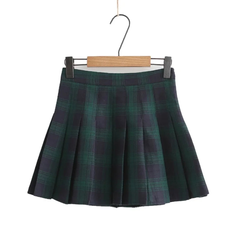 Wholesale 2022 Autumn Small Fresh Plaid Half Skirt Short Skirt Pleated Half-length Skirt Women's