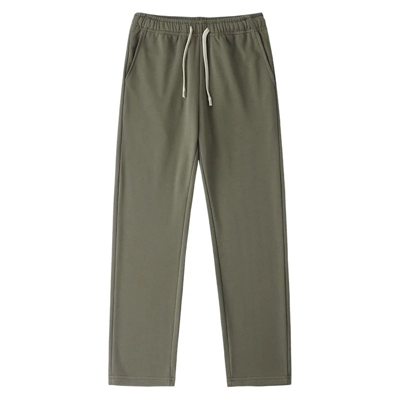 340gsm 100%cotton Thick French Terry Men Blank Pants Drawstring Jogging Loose Sweatpants With Pocket