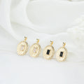 New Arrival Oval Sunburst Cubic Zirconia Custom Gold 14K Gold Pendant Charms Jewelry Making