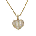 CN436 Bling Bling Brass CZ Heart Pendants Men and Women Hip Hop Necklace Fashion Jewelry