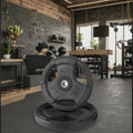 Wholesale 1-Inch 2-Inch Standard Weight Plates Black Cast Iron with 3 Holes Rubber Coated Grip