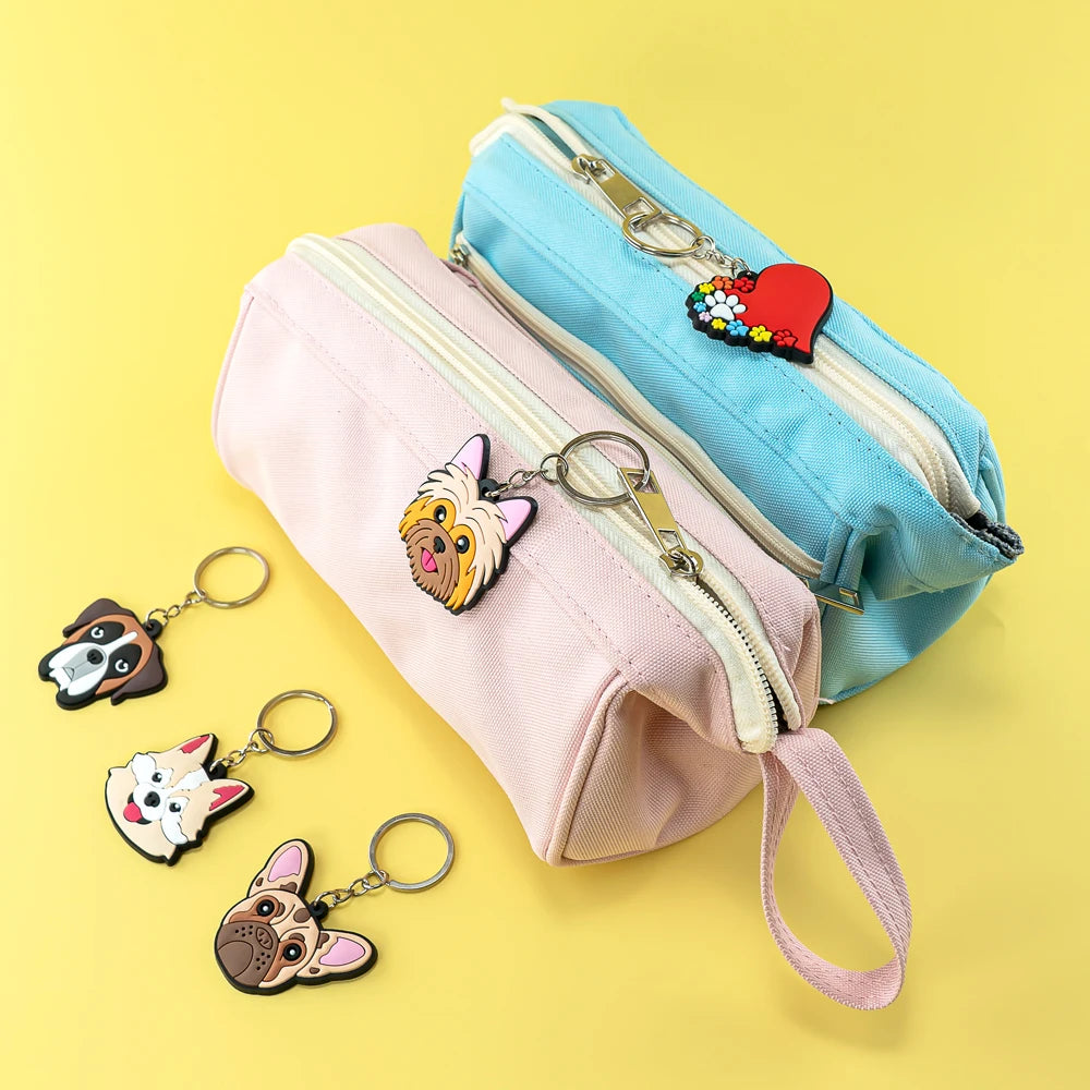 Wholesale Custom Soft PVC 2D Animal Keychain Charms Cute Cartoon Character Key Rings for Bags Keys and Bulk Promotional Gifts