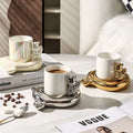 Light Luxury Nordic Ins Bear Coffee Cup and Saucer Cartoon Three-dimensional Shape Afternoon Tea Cup
