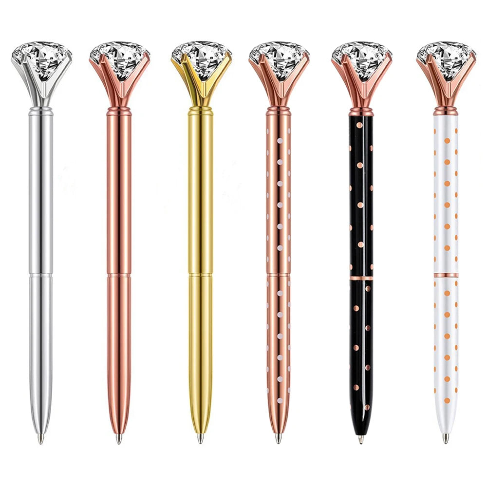 Cute Design Luxury Diamond Crystal Pen Stationery 0.5MM 0.7MM Ball Pens Crystal Ball Pen
