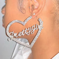 Fashion Personality Hollow Heart Letter Earrings Pretty Girl Rhinestone Heart Earrings for Women New Earrings