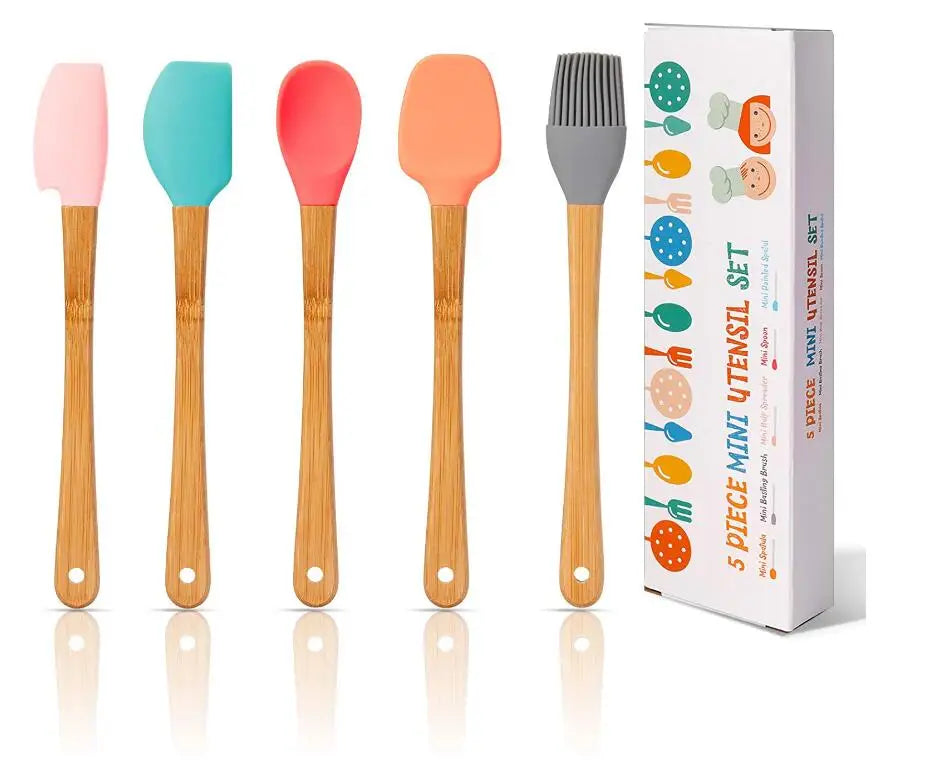 HY Mini Spoon and Mini Pointed Spatula for Cooking Baking and Mixing