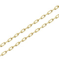 AU585 Wholesale 1.9mm Rectangle Cable Link Chain Necklace Cadenas De Oro14K Solid Gold Paperclip Chain for Men