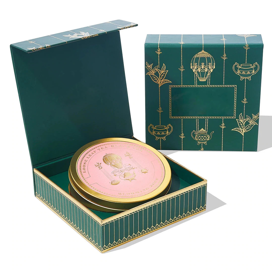 Custom Logo Printed Empty Round Tea Tin Box Packaging Box Tea Gift Set Packaging
