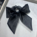 Black Organza Temperament Bowknot Hairband Retro Transparent Bow Scrunchies Hair Ornament for Girls Made of Durable Polyester