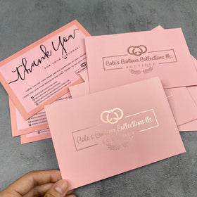 Low MOQ Wholesale Custom Metallic Foil logo Business Card Wedding Party Invitation Card Thank You Cards for Small Business
