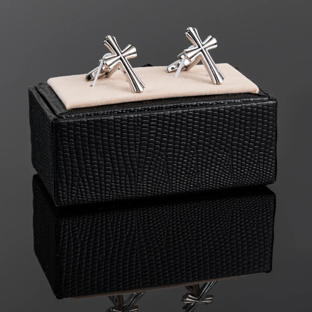 Factory Wholesale Selling Trend Classic Button Cross Cufflinks for Men Suit Accessories