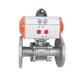 3PC API Flange Floating CF8M Ball Valve With Pneumatic Actuator