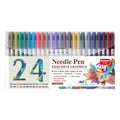 New Arrival 24 Colors Colored Micron Drawing Pen With Waterproof Non-Toxic Pigment Ink