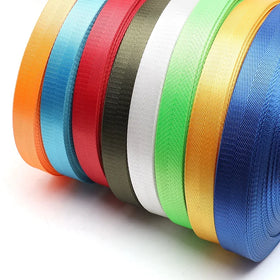 New Color Eco-friendly 25mm/38mm/50mm Twill Polyester Webbing Nylon Herringbone Elastic Bag Luggage Strap