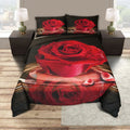 Rose Design Bedding Set Digital 3D Print Bed Sheet Pure Polyester Queen Size 3Pcs Duvet Cover Set Bright Color Bedsheet