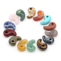 Natural Stone Bead Pendants Comma Shape Polished Crystal Agate Random Stone Charms for Jewelry Making Necklace Bracelet