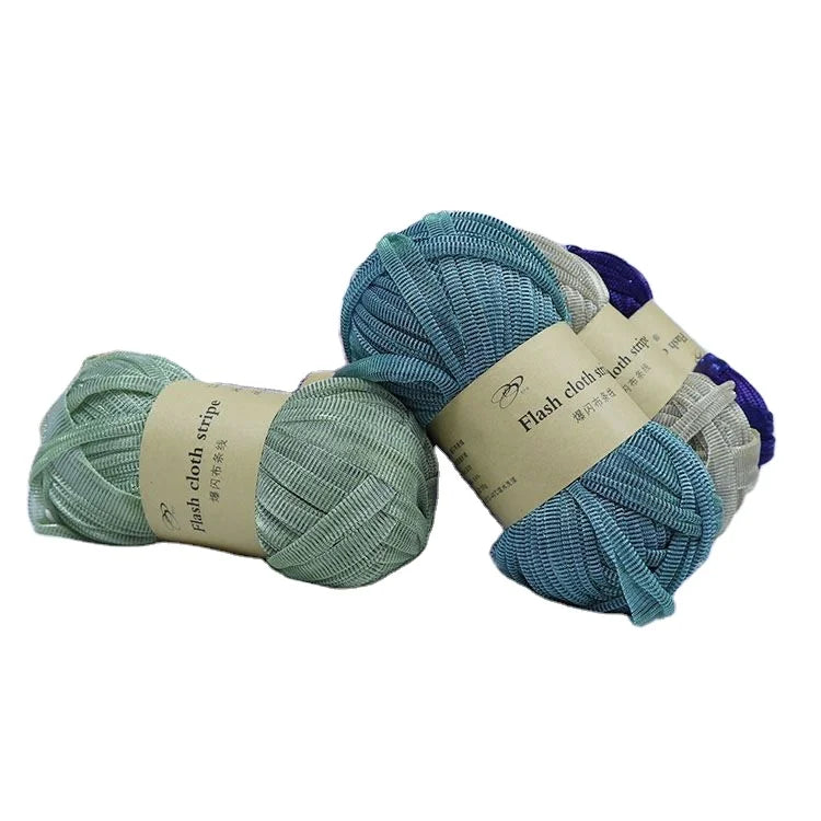 Hand-Crochet Storage Basket 100% Polyester 100g Glittering T-Shirt Yarn Basket