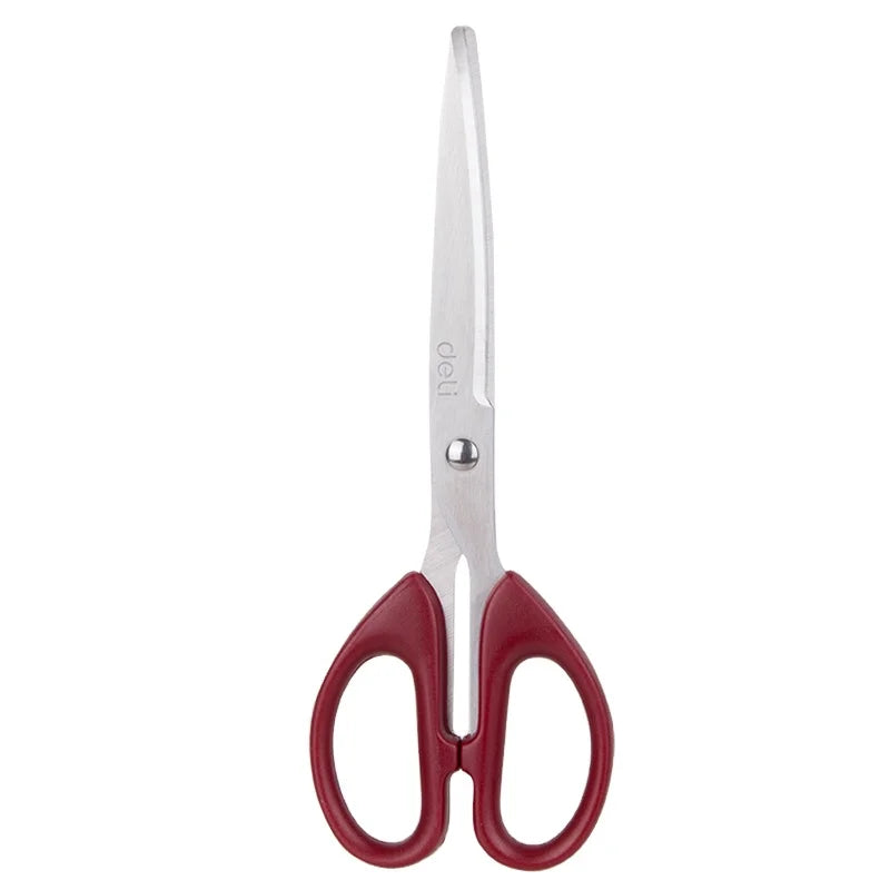 Deli 6009 Red Stainless Steel Scissors Office Household Paper Cutting Scissor School Students Scissor 240pcs Per Carton Set