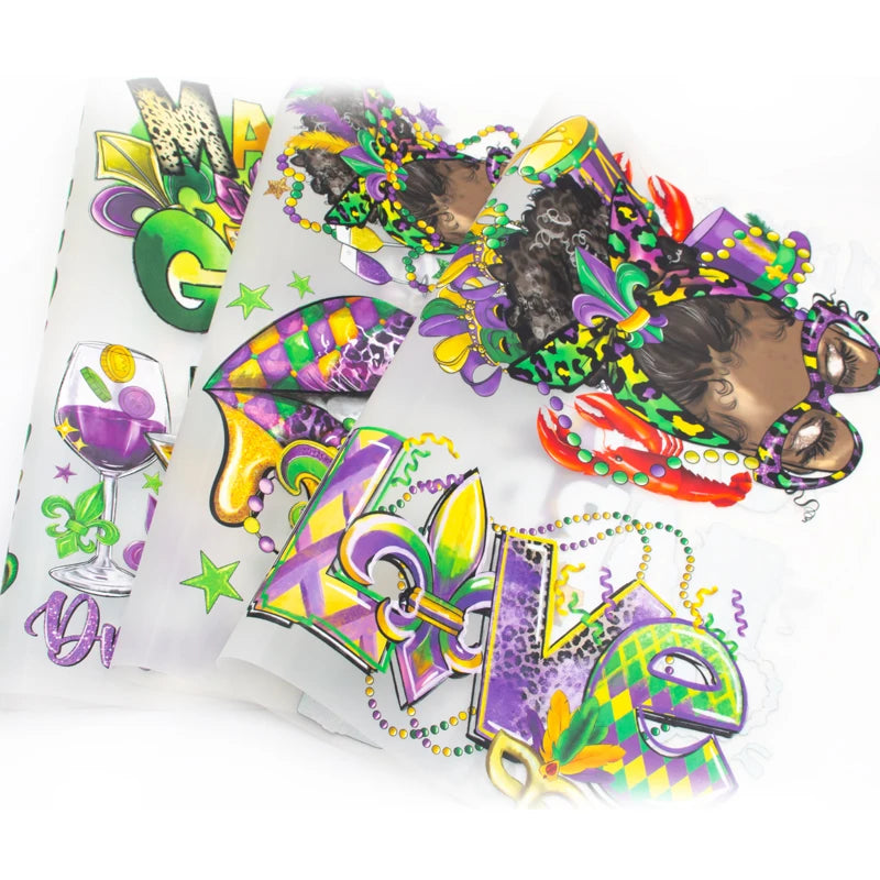 Transfers Designs Ready to Press Mardi Gras Designs Screen Prints Transfers Wholesale Iron on Transfer for Clothes