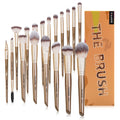 MAANGE New Style Vendor Custom 18 Pcs Champagne Cosmetic Make up Brushes Pro Textured Vegan Soft Makeup Brush Set