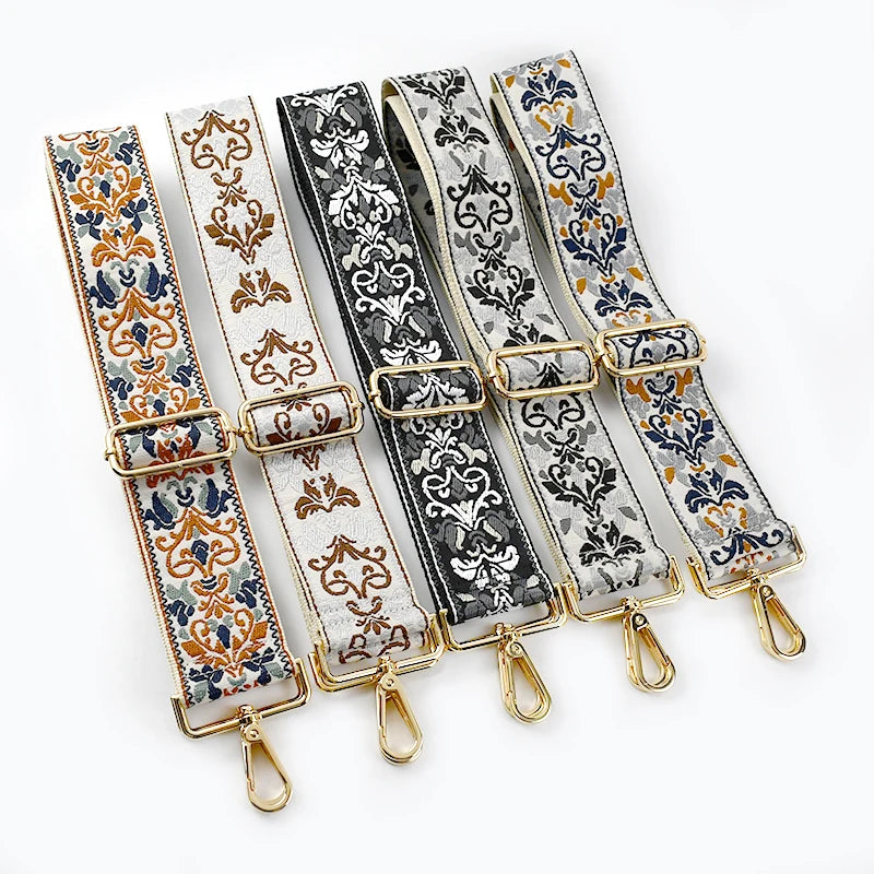 Deepeel BF196 5cm Handbag Accessories Adjustable Embroidered Handbag Belt Strap Bag Shoulder Straps
