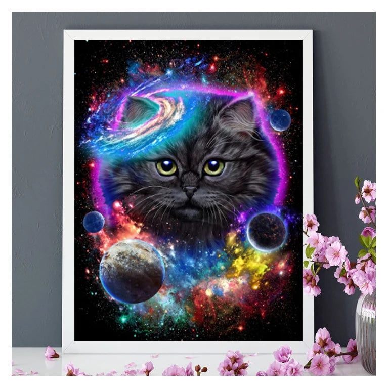 Animal 5D Diamond Planet Cat Dream Square/Round Full Drill Painting Canvas Wall Painting Decoration Embroidery Accessory Kit