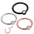 Gaby Hot Segment  316L Stainless Steel  Popular Nose Ring Crystal Stone Cartilage Earrings Septum Clicker Body Piercing Jewelry