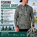 New UPF50+ Polyester Sunscreen UV Long Sleeve Performance Camo Fishing Wear Quick Dry Fishing Shirt Lightweight Fishing Hoodie