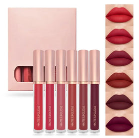 6pcs Women Lip Makeup Liquid Matte Lip Kit Make Your Own Brand Pink Lipstick Tube Lip Care