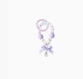 New Alloy Bow Pendant Peanut Beads Cute Grain Accessory Stripe Beads Diy Keychain Mobile Phone Chain Bag Pendant