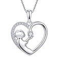 Wholesale Rhodium Plating Cat Heart Necklace Cubic Zirconia Romantic Sterling Silver 925 Cat Lover Necklace for Women and Girls